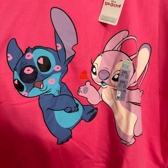 NWT. Disney Primark Stitch & Angel sweatshirt 2XL. Bright pink - Picture 4 of 12